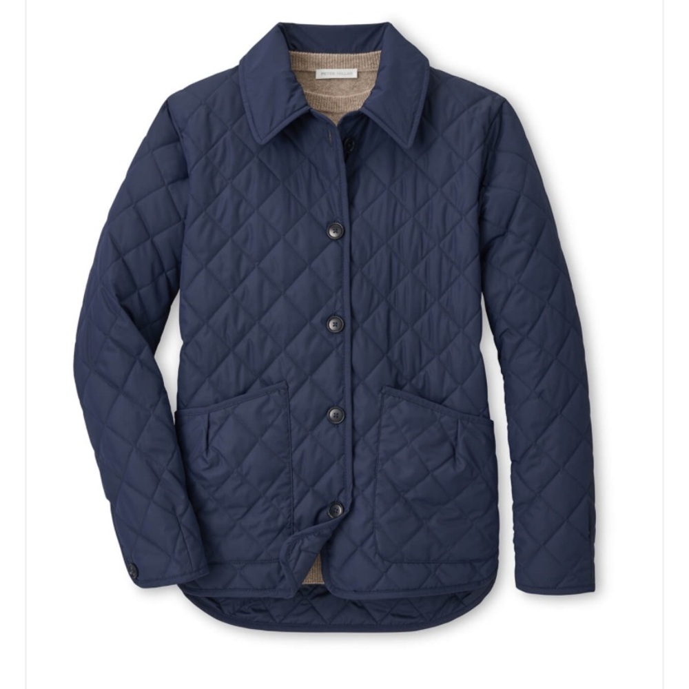 Peter Millar Women's Navy Blythe Diamond Quilted Travel Jacket. XL